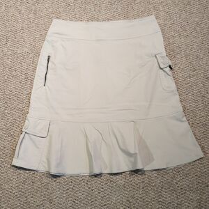 Royal Robbins Discovery Skirt Womens 8 Beige A Line Cargo Hiking Travel Pockets